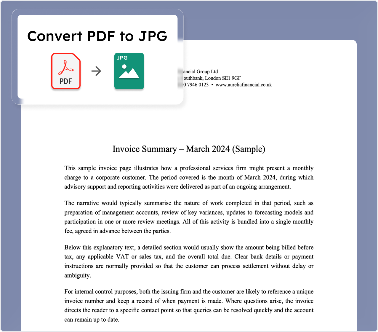 Convert PDF to JPG